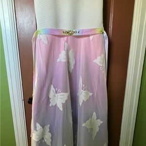 Emily West White and Pink Butterfly Dress